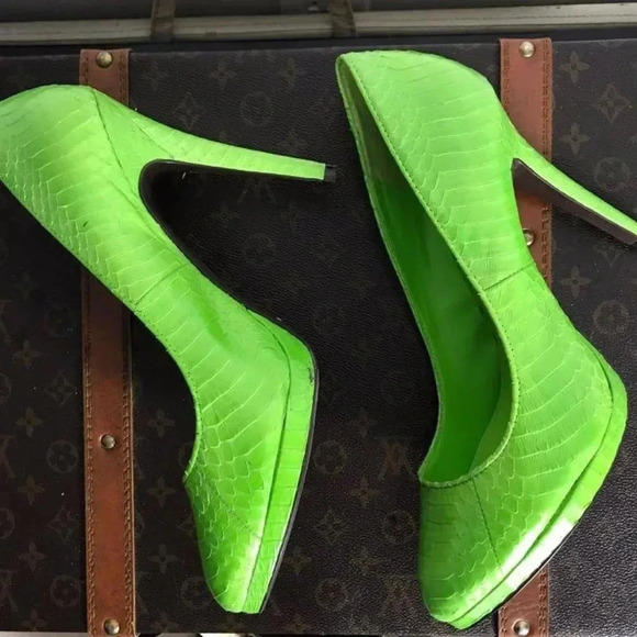 Ralph Lauren Leather Snake Skin Women’s Shoes - Picture 4 of 13